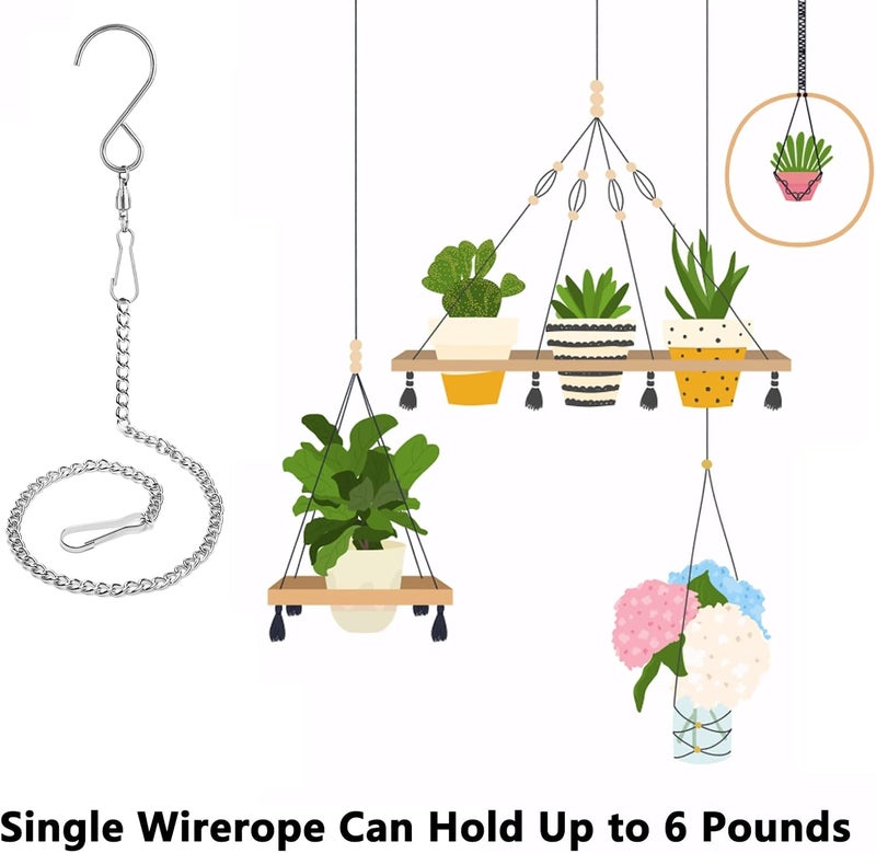 Tsocent Swivel Hooks, 6 Pack 360° Hanging Swivel Hooks with 12.9in Extended Chain for Outdoor Wind Spinners, Wind Chimes, Windsock and Crystal Twisters Parts Supplies (6 Pack) - Image 5